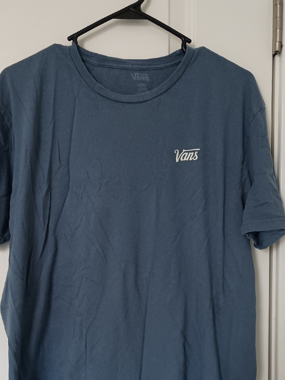 Vans Short Sleeve Tee in Slate Blue with White Logo